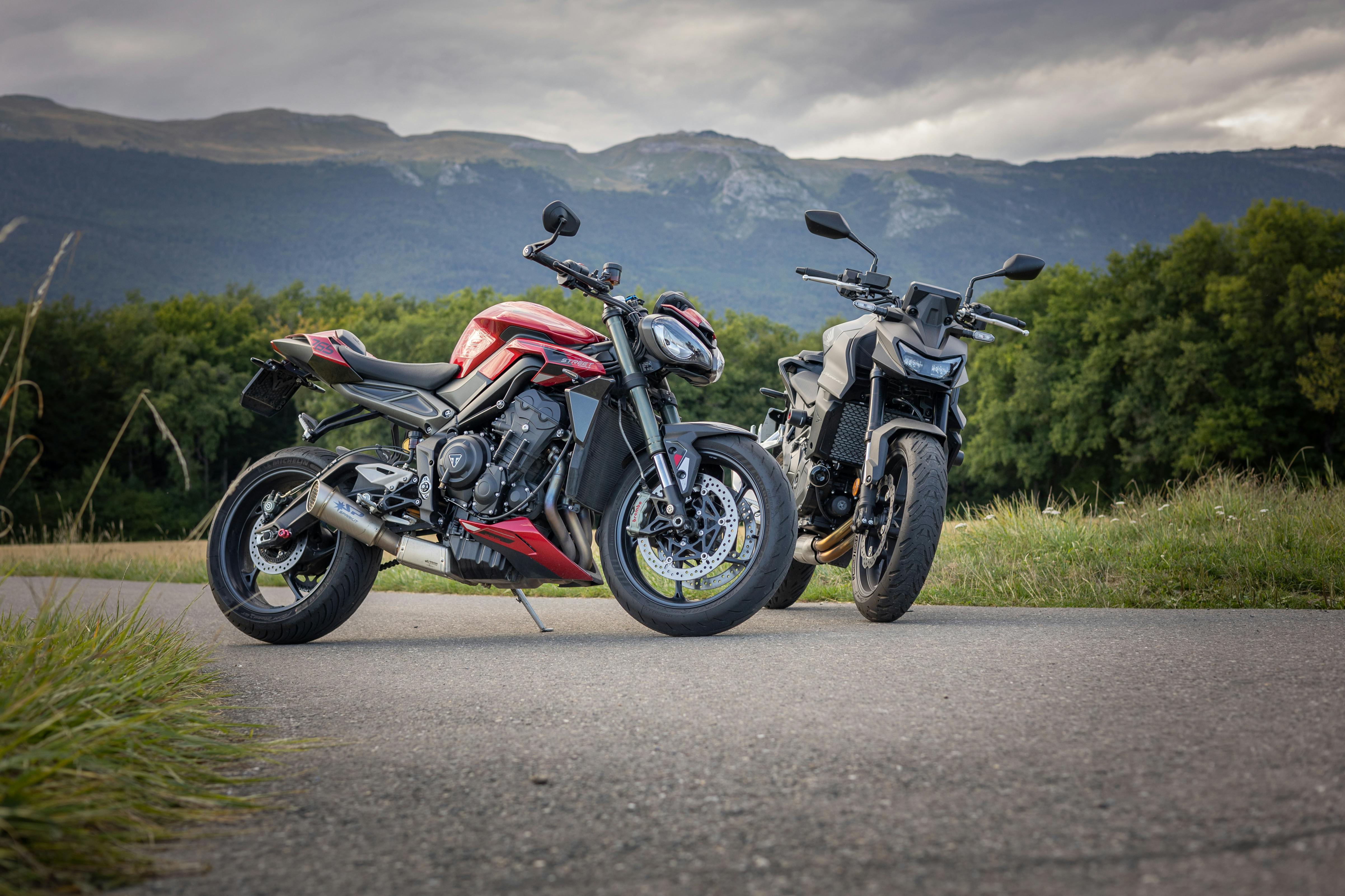 Motorcycle touring on a scenic road