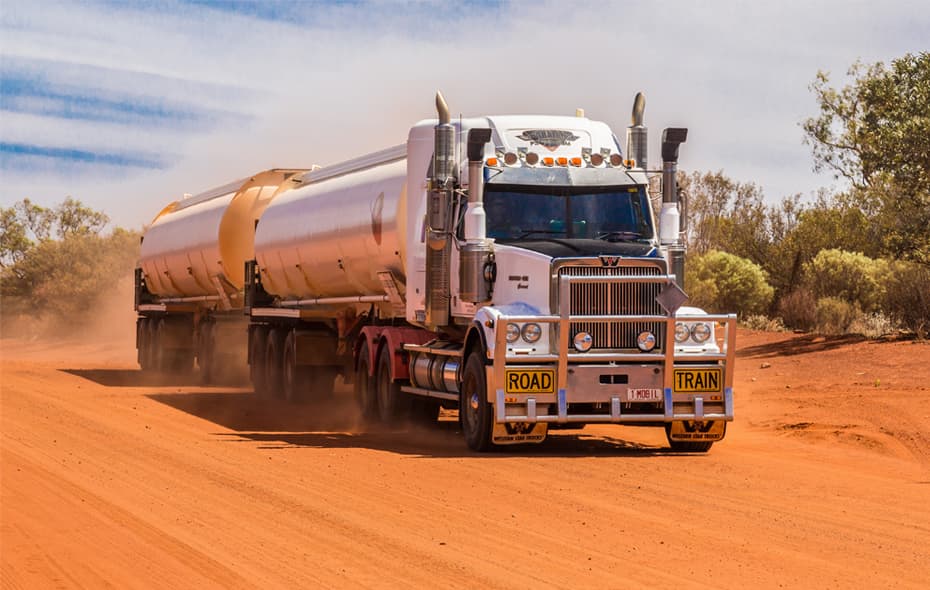 Semi-truck on the road for transport and logistics